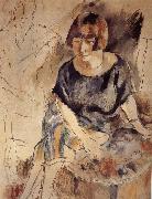 Lucy and Aiermina are seated on the soft mat Jules Pascin